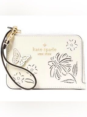 kate spade Madison Perforated Meringue Wristlet New in Branded Floral Box